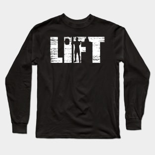 Distressed Look Weightlifting Gift For Weightlifters Long Sleeve T-Shirt